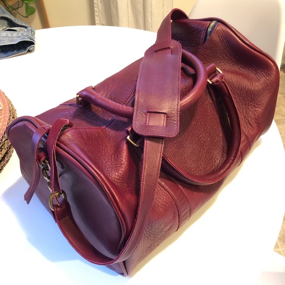 Clare Vivier petit duffle bag oxblood leather